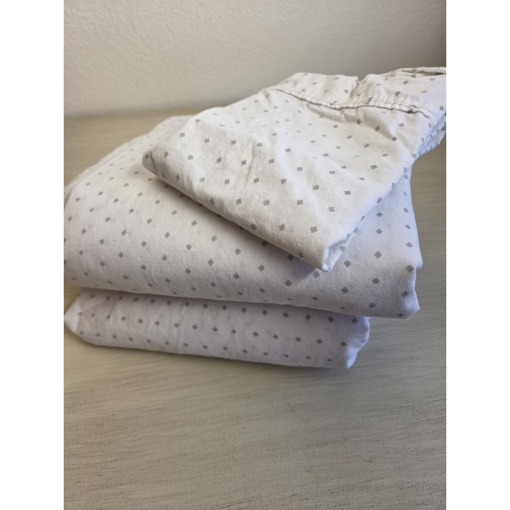Dwell Studios Queen Sheet Set White Diamond 1 Flat 1 Fitted 1 Pillowcase Cotton
